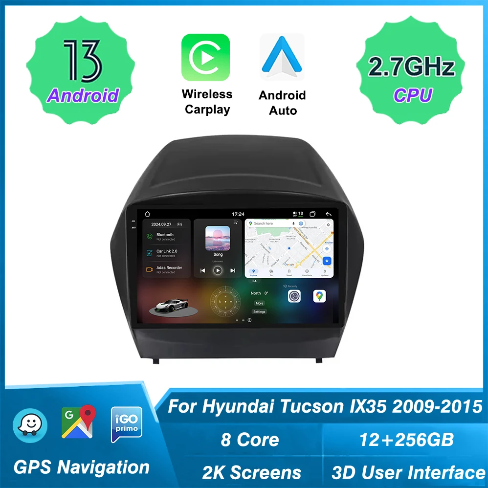 Picture 4: Android Auto Radio for  Tucson IX35 2009-2015   Carplay 4G WIFI  Navigation Head Unit