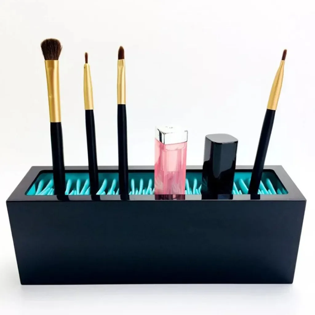 Boîte de rangement pour pinceaux de maquillage avec couvercle, porte-crayon pour les yeux, stockage cosmétique, pl12 tic