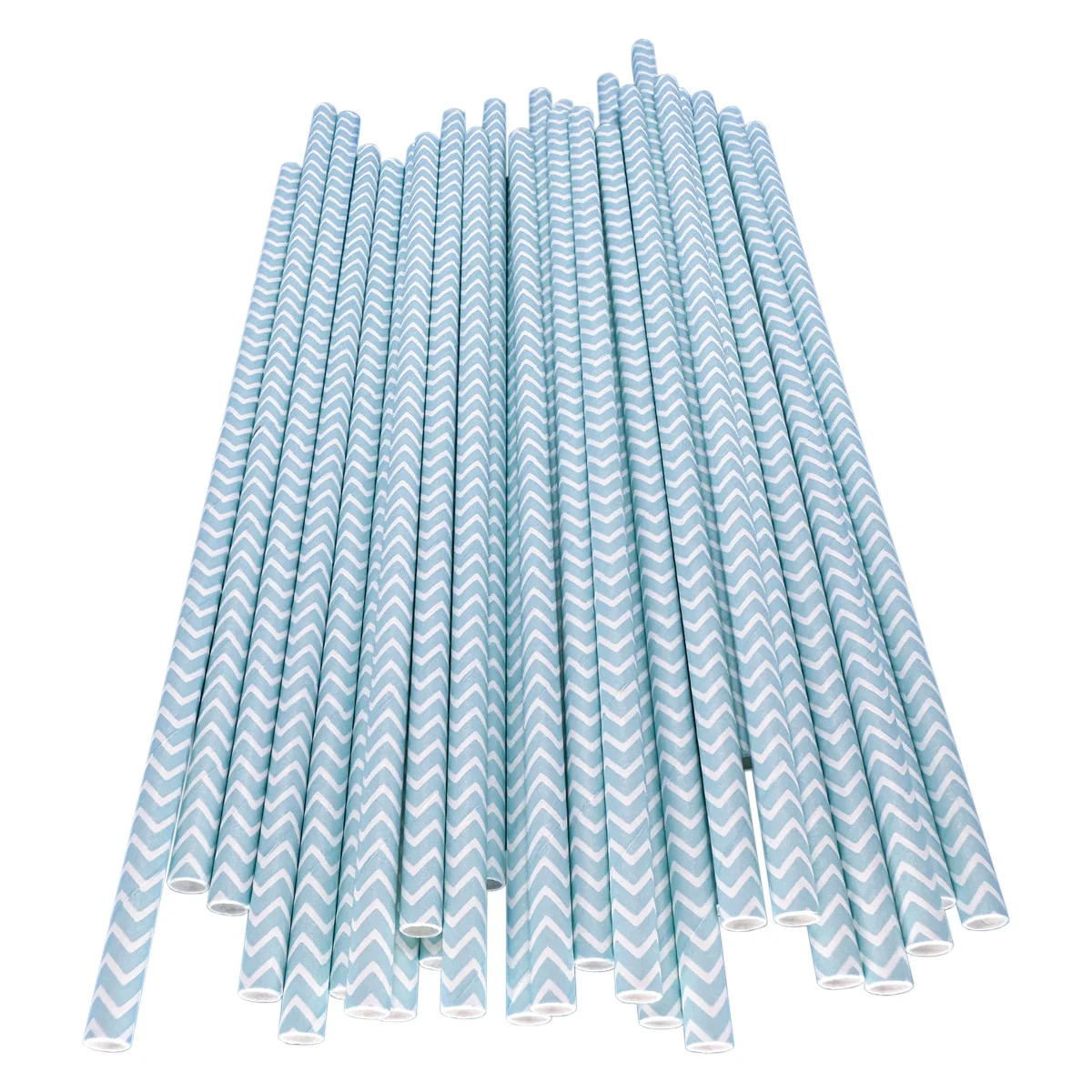 

Paper Straws 6*197mm Light Blue Wave 5000Pcs Paper Drinkiware For Wedding Party Restaurant Juice Coffee Cold Drinks Dessert