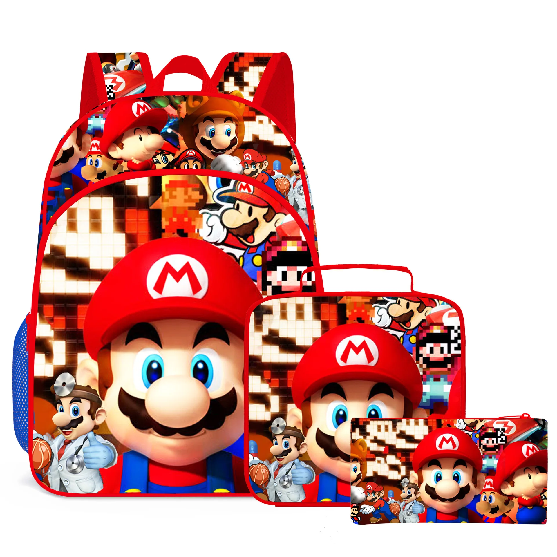 

Mario Cartoon Anime Elementary and Middle School Students Schoolbag Boys and Girls Backpack Children's Casual Backpack