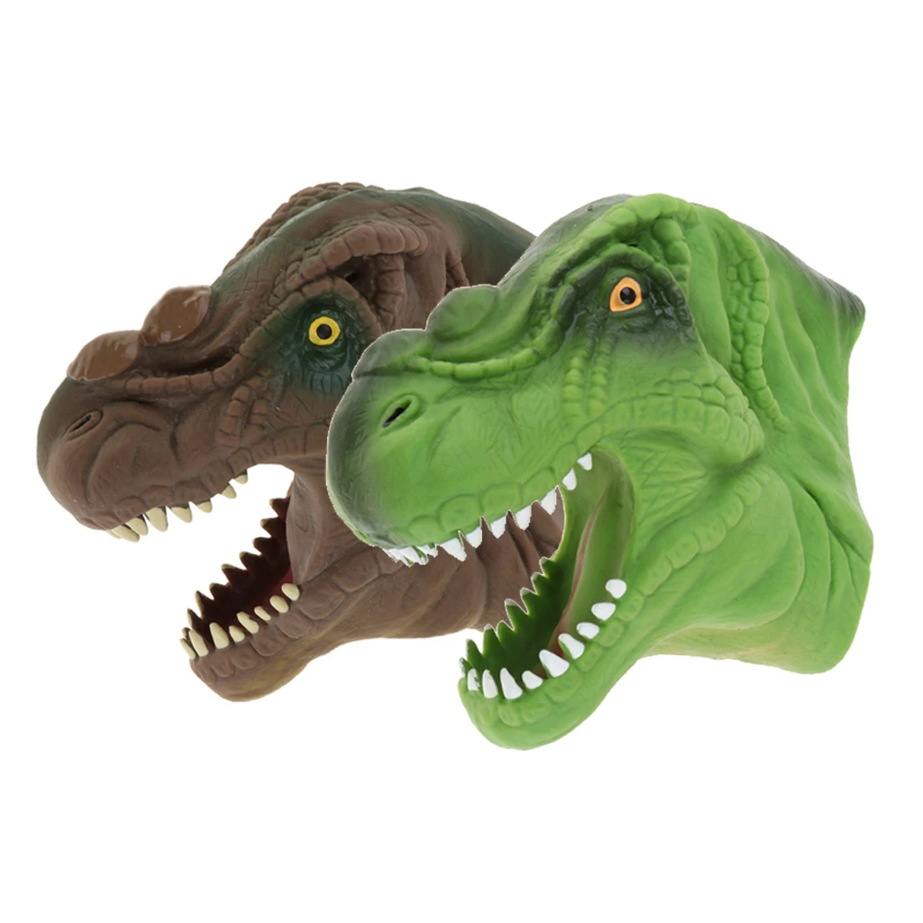 Tyrannosaurus Head Hand Puppet Educational Dinosaur Model Figure for Kids Party Gift Interactive Toy