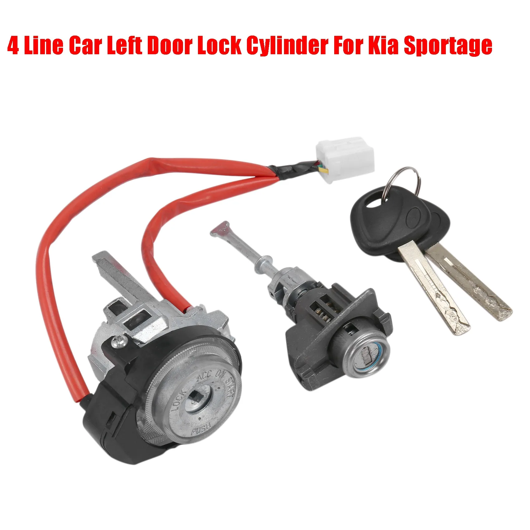 4 Line Car Left Door Lock Cylinder for Kia Sportage Whole Set Door Lock Cylinder with Ignition Door Lock