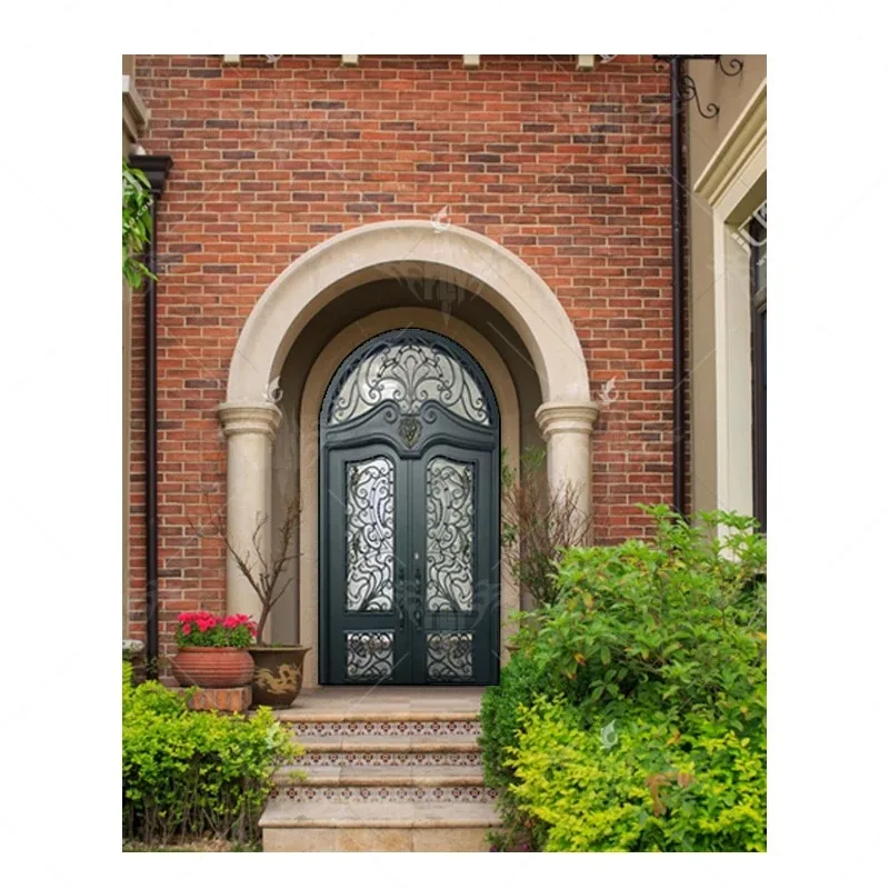تصميم جديد الصين المورد الصينية النمط الأوروبي فيلا بوابة الحديد حديقة فناء المرآب مكافحة سرقة باب حديد كبير #5