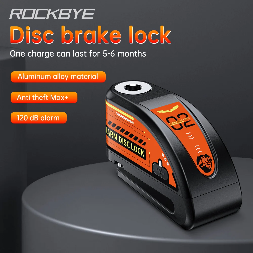 ROCKBYE New Disc Brake Lock, Made Of Black Aluminum Alloy Material, With Exquisite Appearance And Waterproof Bicycle Accessories