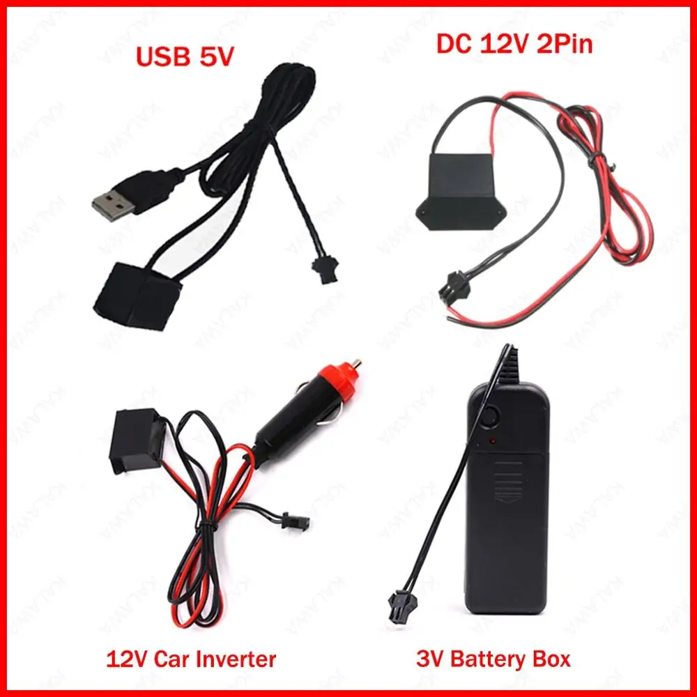 Luz de neón Flexible para coche, controlador de cable EL, inversor de PC, adaptador de enchufe USB, controlador de tira de luz Led