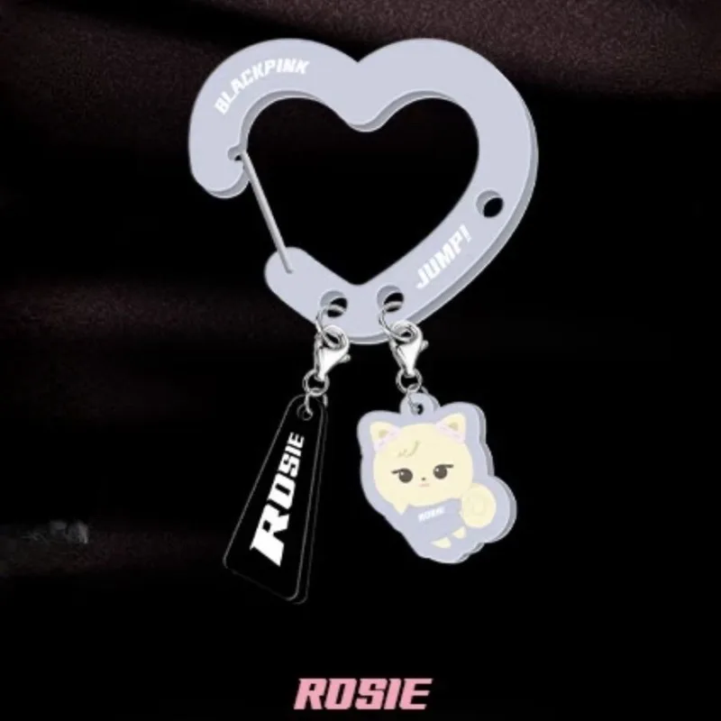 Black Pink Lovely Acrylic Fan‑themed Merchandise Cute Decorative Carabiners Trendy Keychains and Bag Daily Matching view 4