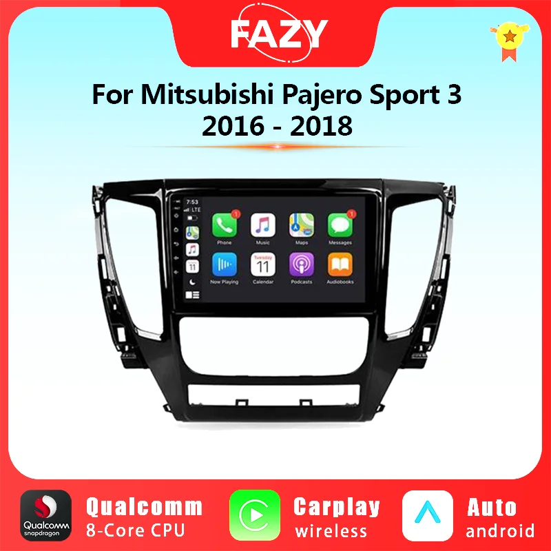 

9'' 8G+256G Android 12 For Mitsubishi Pajero Sport 3 2016-2018 Car Stereo Multimedia Auto Radio QLED Screen CarPlay 4G WIFI GPS