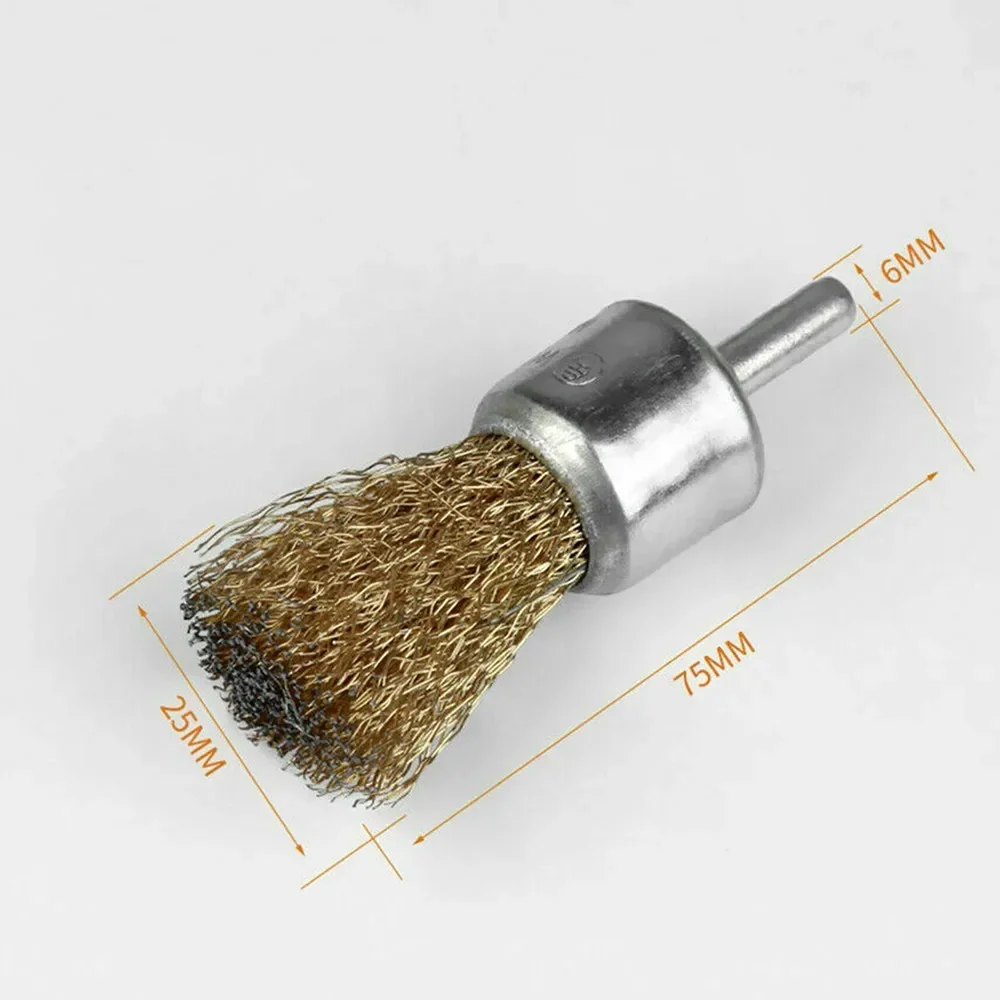 

Useful Hot Sale Practical Brass Wire Brush End Wire Brushes For Drill Rust Removal Tool Wheel 25mm 3pcs Rotary