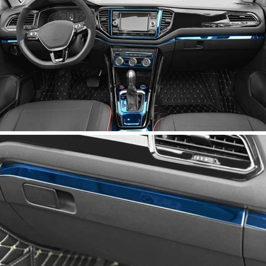 

For VW Volkswagen T-Roc T Roc 2018- 2022 Interior Accessories Dashboard Instrument Panel Strip Decoration Cover Trim