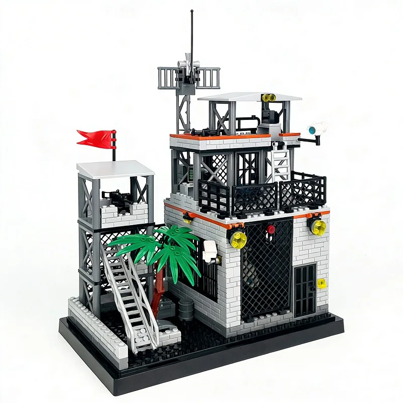 Oman US military base Outpost Guard Tower MOC Army Defense Base Kit Assembly Architecture Building Blocks Bricks Toys 42127