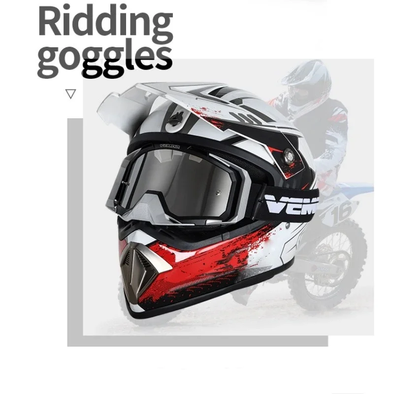 

VEMAR Durable Motocross Goggles, Impact-Resistant Motorcycle Sunglasses, for MX Moto Dirt Bike, Unisex Riding Gear