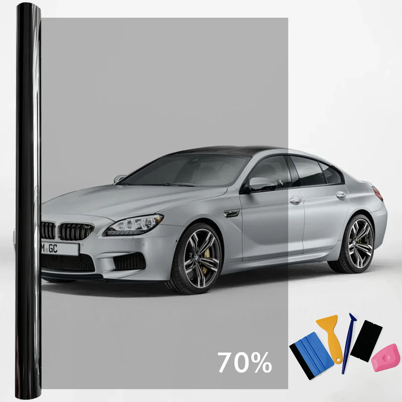 Auto-Fensterfolie 50x500cm 1-70% VLT Sichtschutz Vinyl Sonnenschutz Hitze-UV-Blocker Autoglas-Folie + DIY Werkzeugset – Detail 15