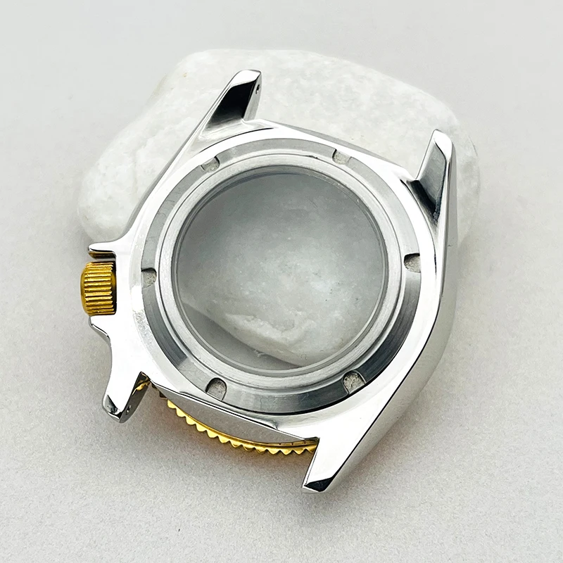 Модные серебряные корпуса часов, золотой рифленый безель, зеленый светящийся безель, вставка, подходит для механизмов Seiko SKX007 SRPD NH35, замена часов, ремонт