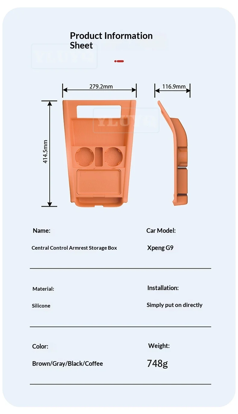 Für 2025 2026 Xpeng G9 Mittelkonsolen-Aufbewahrungsbox Unter der Armlehne Aufbewahrungsfach Aufbewahrungsbox-Matte Auto-Innenausstattung Zubehör – Detail 9