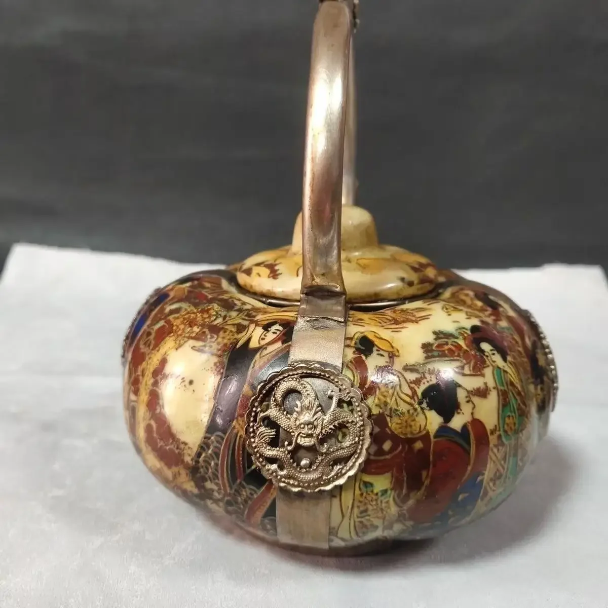 Chinese Porcelain Ceramic Archaize Beauty Woman Teapot