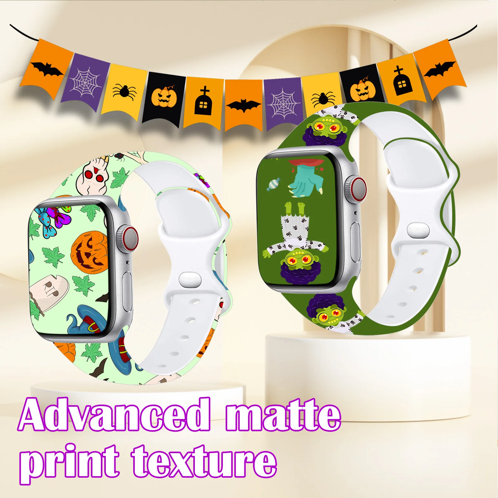 غريب هالوين ل أبل لساعة أبل 11 10 9 8 7 سيليكون الفرقة استبدال سوار ل iWatch 46 مللي متر 42 مللي متر 41 مللي متر 40 مللي متر حزام الساعات #2