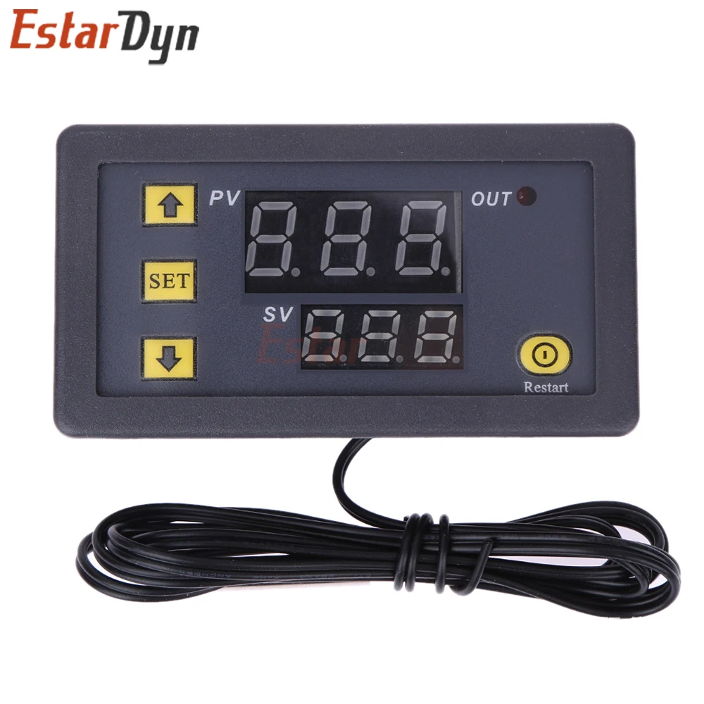 Estardyn W3230 Digital Temperature Controller 12V/24V/110-220V, 20A Thermostat with LED Display Heat/Cool Control