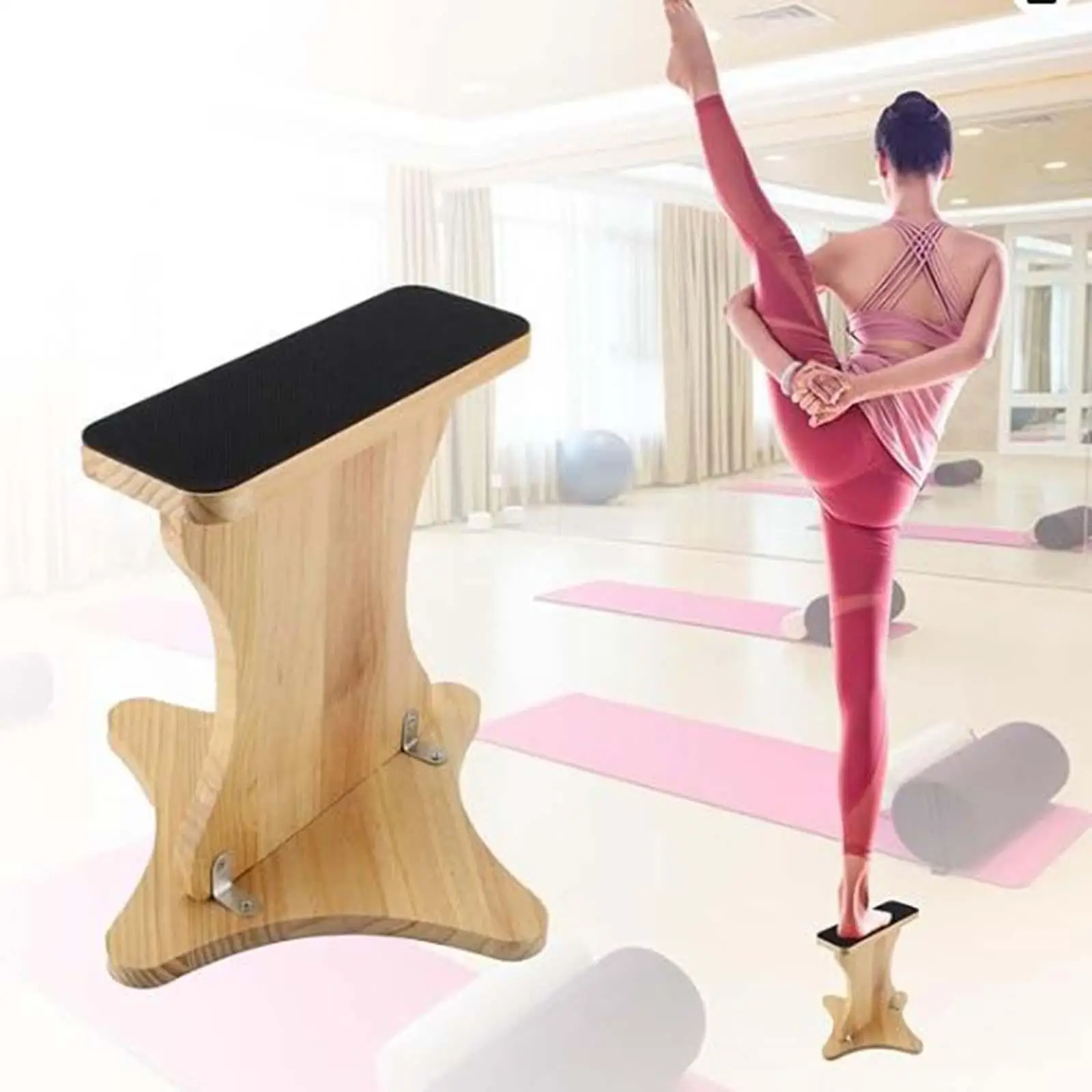 Cheer Balance Board for Adults Flexibility Trainer Wooden Home Fitness Stability Exercise Balance Training Equipment