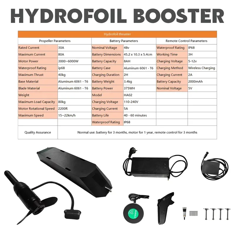 Foil Assist Kit Electric Thruster Motor E-Foil Hydrofoil Surf Board Thruster Foil Drive Surfing Waterplay Tool