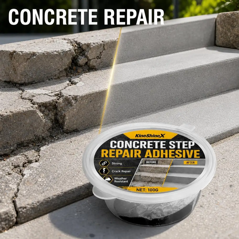 Concrete Step Repair Adhesive Weatherproof Fast Setting Cement Crack Repair Glue Easy Apply Mortar Patch Paste Sealant 100g