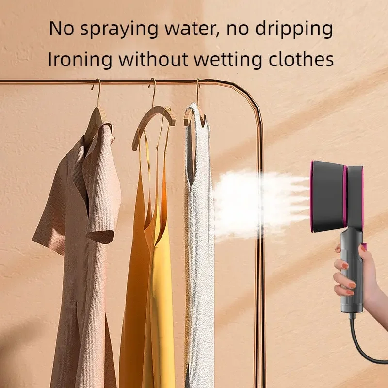 Mini Steam Iron Portable Handheld Electric Iron Wet and Dry Dual Use Small Steam Iron Rotatable Handle Large Panel