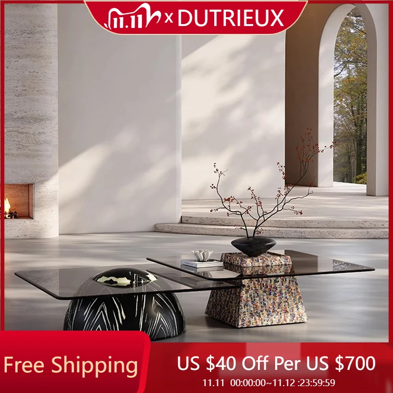 

Modern Minimalist Coffee Table Nordic Designer Luxury Living Room Coffee Table Aesthetic Clear Meubles Postmodern Furniture