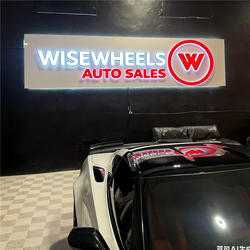 Led Lighted 3D Metal Sign Custom Backlit Letters for Indoor Outdoor Business Custom LED Sign for Car Salon Office Shop