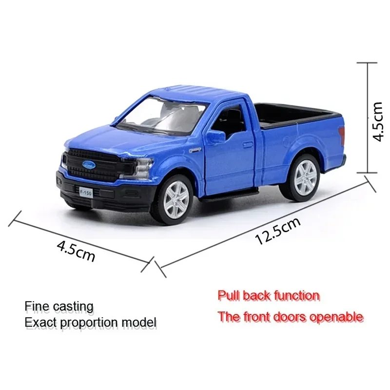 1:36 Ford F-150 Raptor Pickup with Drive Pull Back Models Simulation Metal Diecasts Vehicles Toys Collection Gift F232