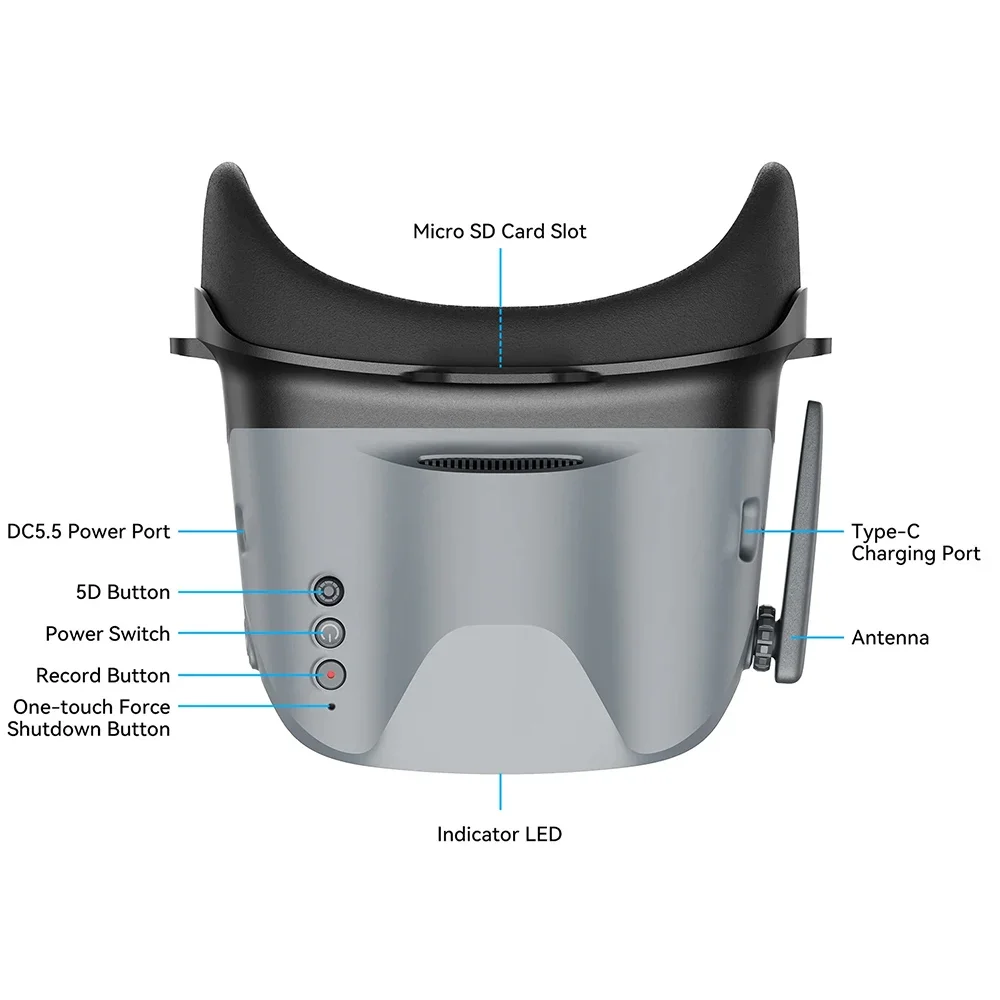 BETAFPV VR04 FPV Goggles-Analog Version 800*480px HD High Brightness LCD Built-in 2000mAh Battery for RC Aquila20 Model Drone