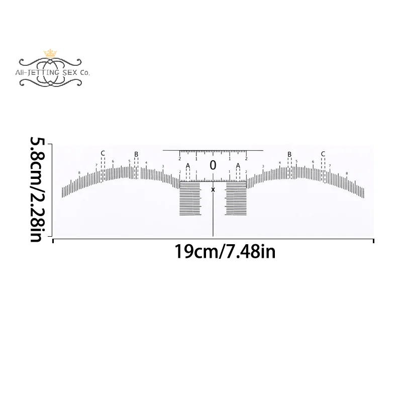 20 buah/pak penggaris alis permanen alat pembentuk mikroblading akurat sekali pakai stiker pengukur tato alis
