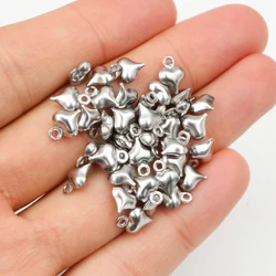 30pcs Bear Heart Charms Stainless Steel Heart Cute for necklace pendant charms diy jewelry making