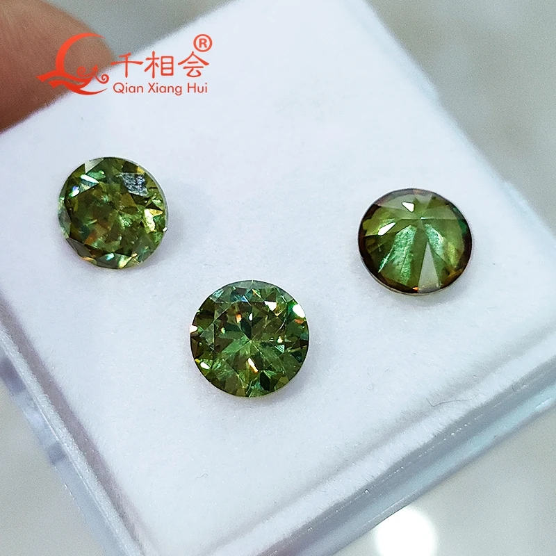 Round shape 2ct 8mm Zultanite Cubic Zirconia Change Color Loose StoneTurkey Diaspore Gibbsite Green Yellow cz Gemstone
