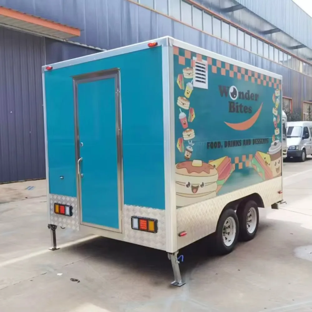 

Mini 3 Meter Food Truck USA Street Vendor Trailer Built‑In Freezer Griddle Water Tanks Ideal for Ice Cream and Snacks Sales