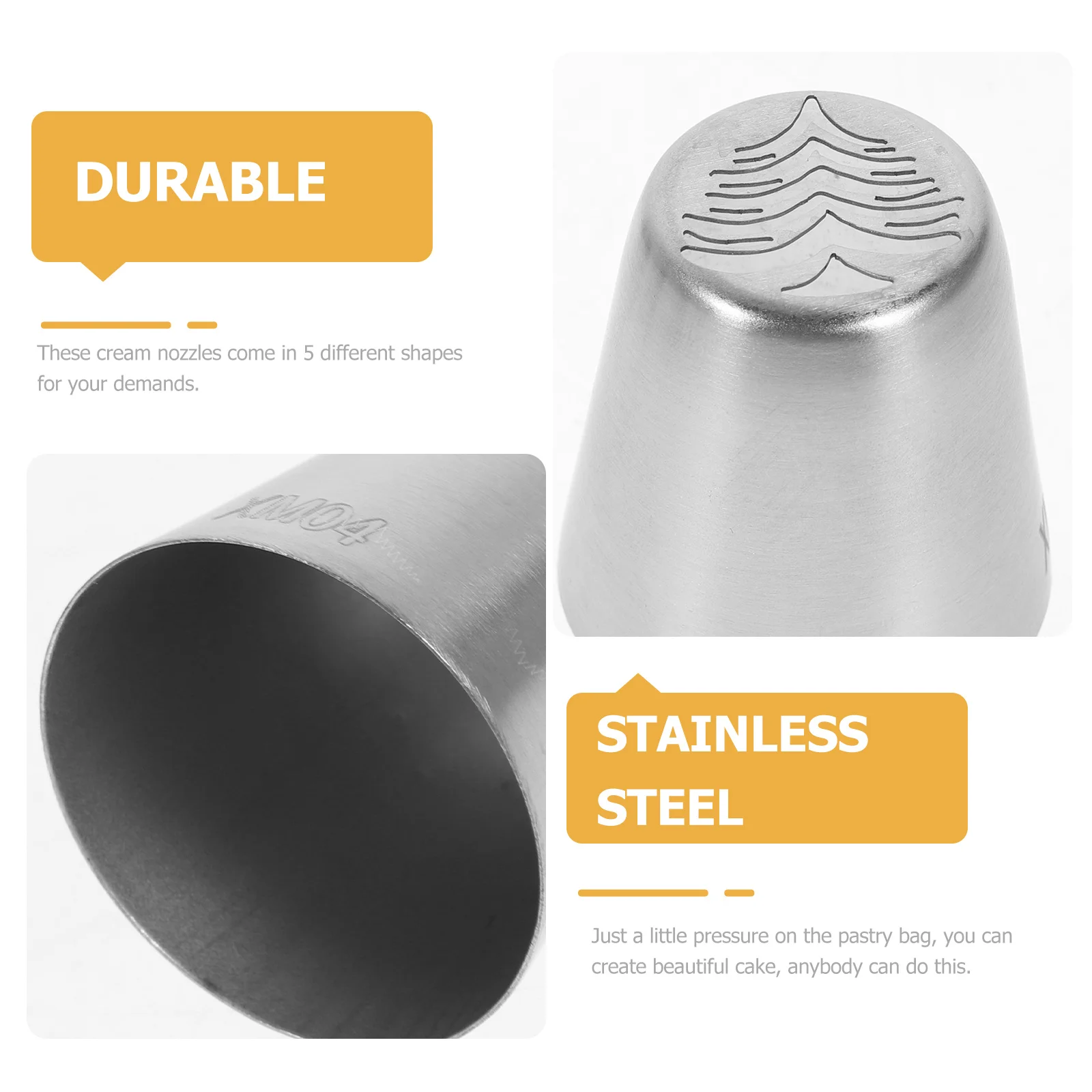 

5Pcs Stainless Steel Christmas Nozzles Easy Clean Dishwasher Safe for Cake Cookie Decoration Baking Cream Nozzle