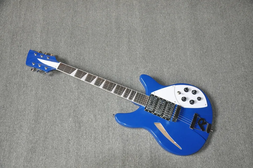 Blue Body 6 Strings Electric Guitar With Rosewood Fretboard Chrome Hardware Customization Service