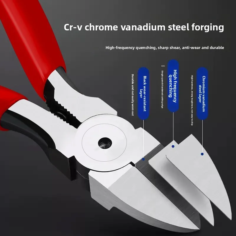 Nozzle pliers 6 inch 5 inch industrial grade small partial mouth diagonal nozzle opening manual wire cutting pliers