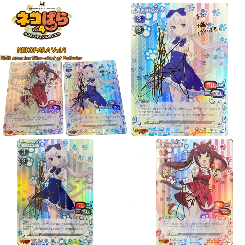 

2Pcs/set Nekopara Anime Characters Chocolate Vanilla Christmas Birthday Gift Game Toys DIY Homemade Flash Card Collection Card