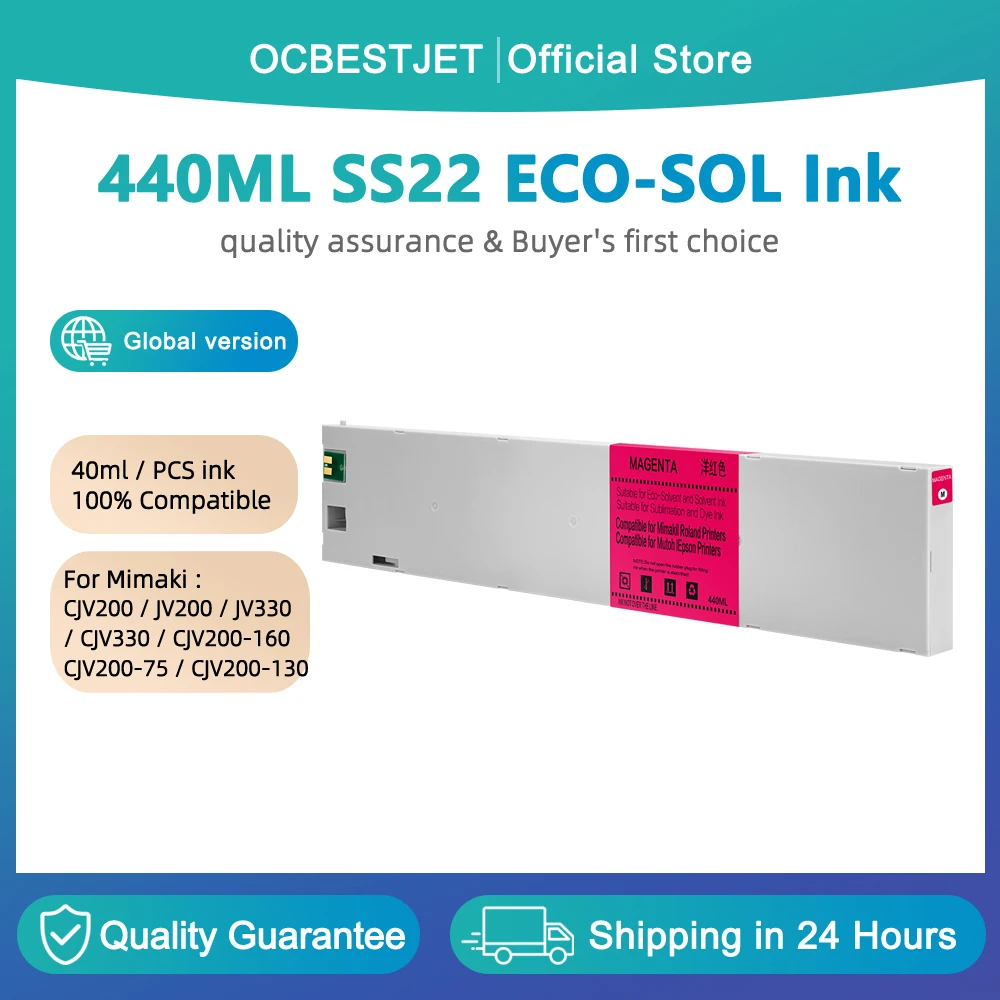 440ml For Mimaki SS22 Ink Cartridge With Chip For Mimaki JV200 CJV200 JV330 CJV330 CJV200-75 CJV200-130 CJV200-160 printer
