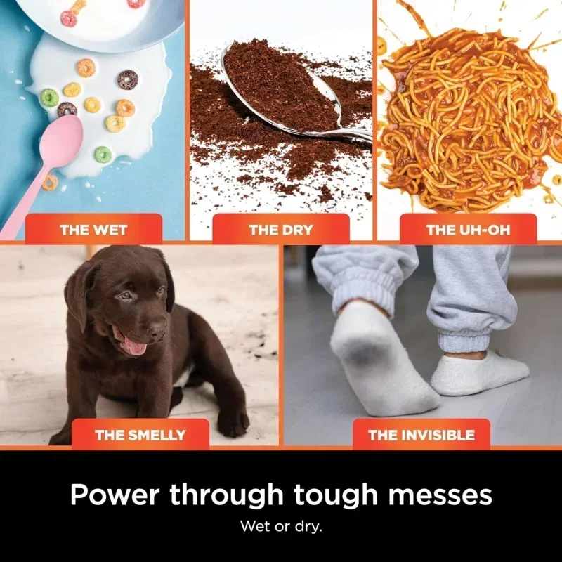 QWShark HydroVac MessMaster コード付き 3-in-1 掃除機、モップ、セルフクリーニング システム、硬い床とエリアラグ用、WD161