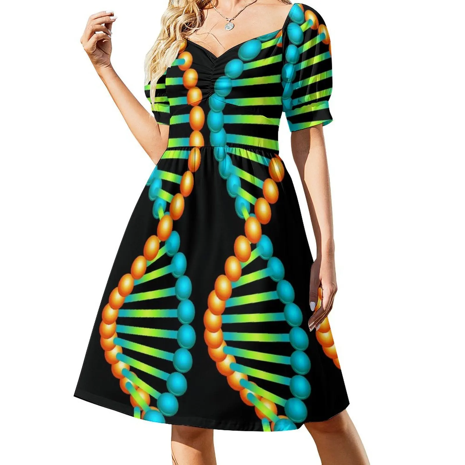 

DNA helix Short Sleeved Dress Summer women's clothing dress women summer 2025 Women dresses summer dresses Dress