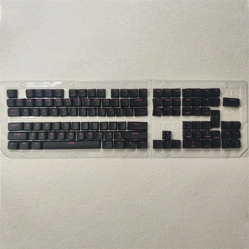 PBT Keycaps Double Shot EDM Profile أسود وردي قبعات لوحة المفاتيح لوحة المفاتيح الميكانيكية المخصصة الكورية/التايلاندية/الروسية/الإنجليزية أغطية المفاتيح #6