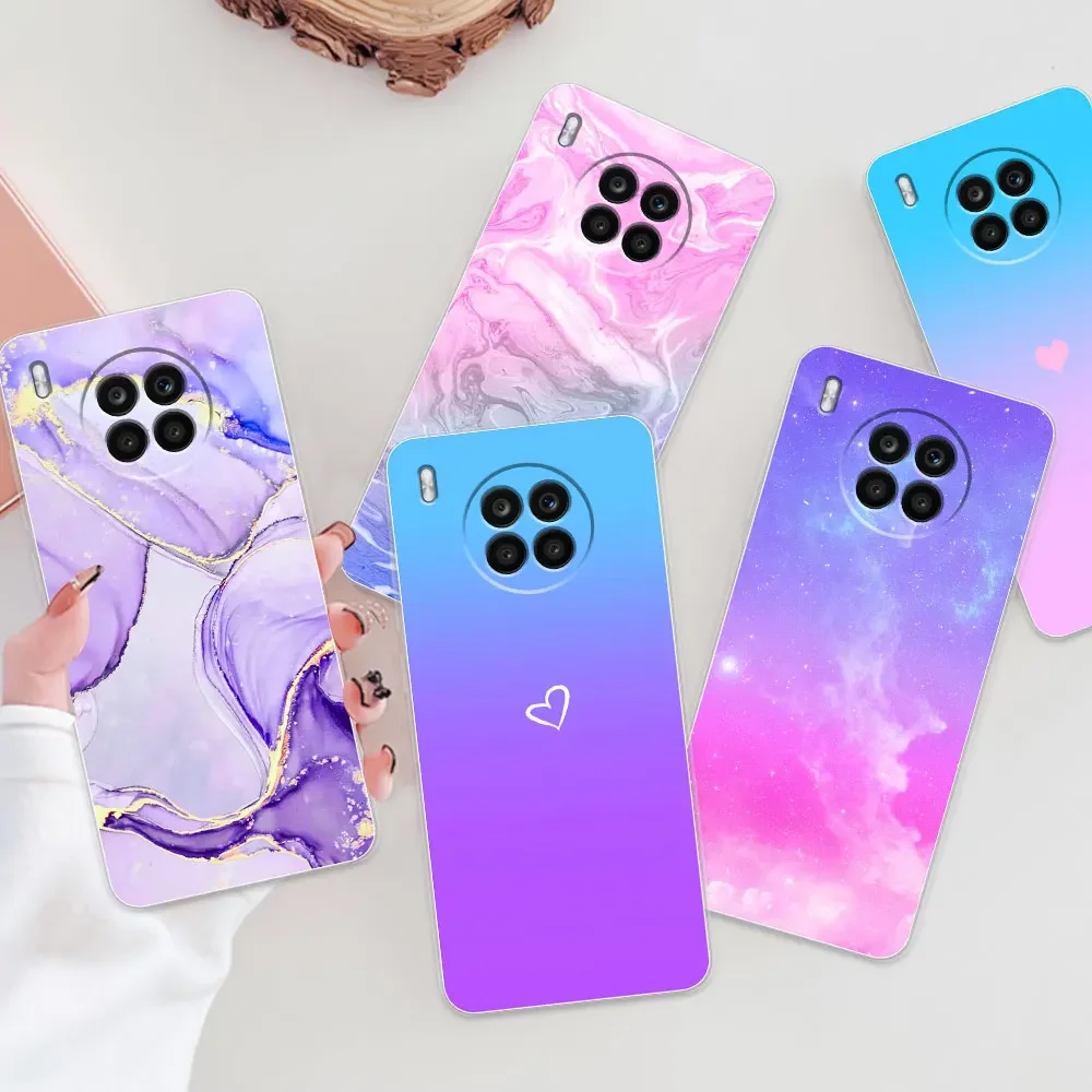 For Huawei Nova 8i Case 7i Marble Transparent Phone Case For Huawei Nova 7i Silicone Back Cover For Nova8i 7i Protective Bumper