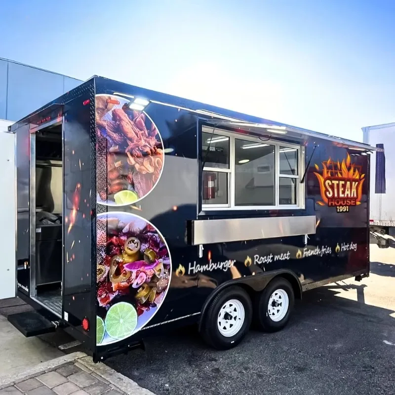 Customized Food Trailer Mobile Kitchen Concession Truck for Coffee Ice Cream Hot Dog Burger Pizza Snack and Beverage Business