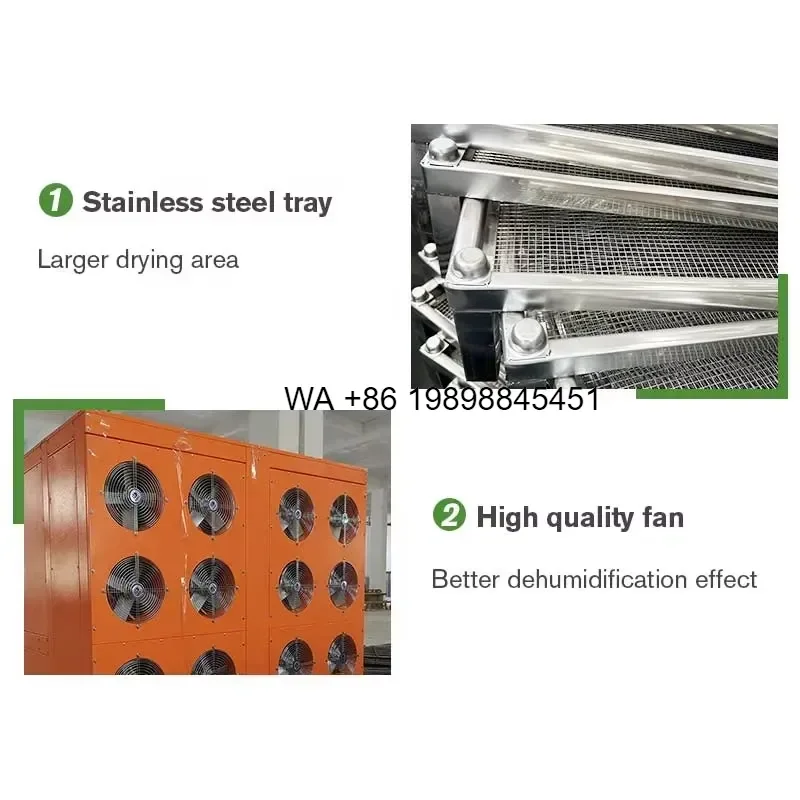 Wmwmnu Industrial Hot Air Heat Pump Dryer for Garlic Ginger Fruit Vegetable Wood Anchovy Salted Sardine Fish Drying