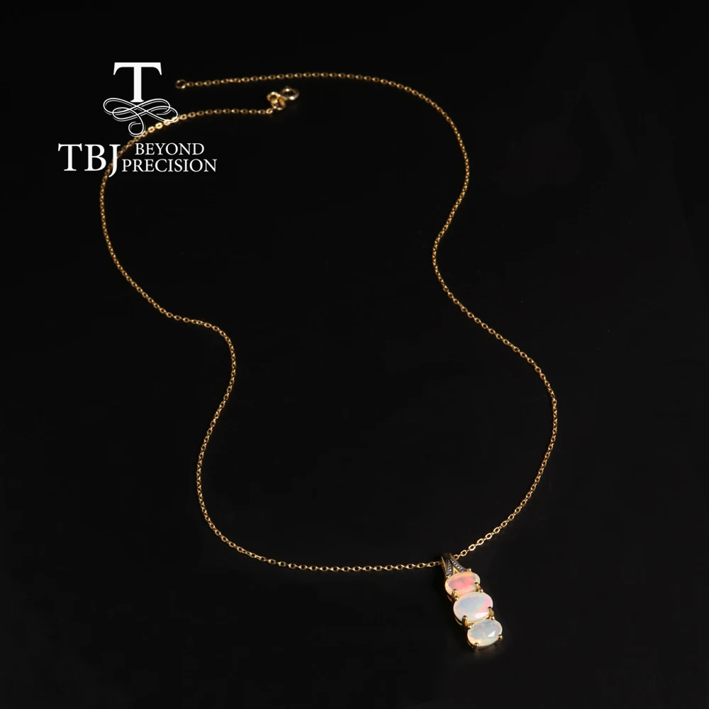 2026,925 Silver Simple design October Birthstone Natural Opal Gems pendant necklace jewelry for women birthdays & Parties gifts
