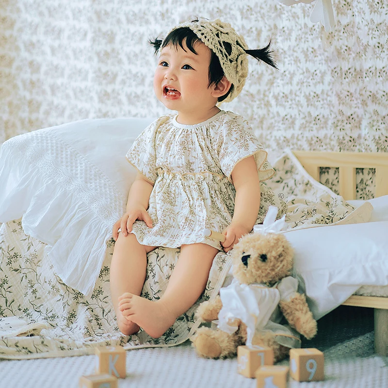 Baby Girl Clothes For Photography Baby Dress Wool Cap Ins Backdrop Blanket Bear Doll Shoot Props 1 Year Old Kid Photo Clothing