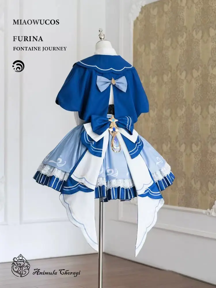 Japan COS Genshin Impact  Focalors Furina Cosplay Costume Hot Game Furina de Fontaine School Halloween Dance Role Play