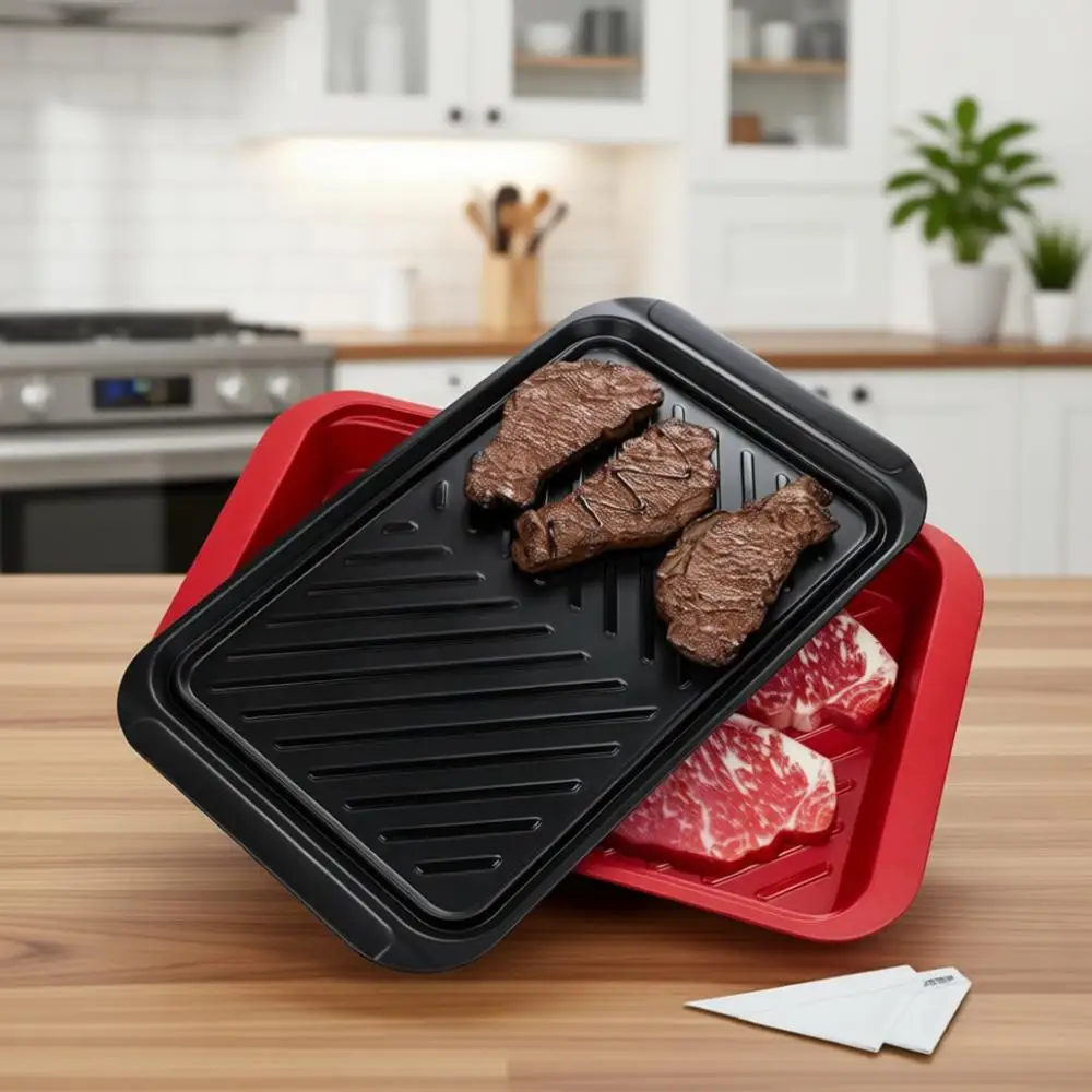 

Набор из 2 глубоких подносов для подготовки и подачи блюд с подносом для гриля, для жареного мяса и готовых блюд, из меламина, в комплекте набор для чистки