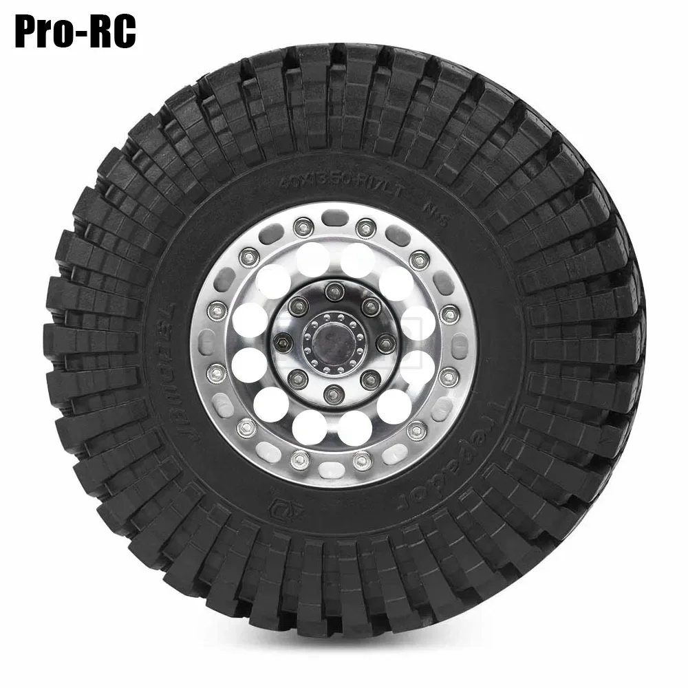 1.9 "aluminiowa felga z koralikami i opona 110x39mm 4 szt. dla 1/10 Traxxas TRX4 TRX6 AXIAL D90 SCX10 Tamiya CC01 MST części do gąsienic RC