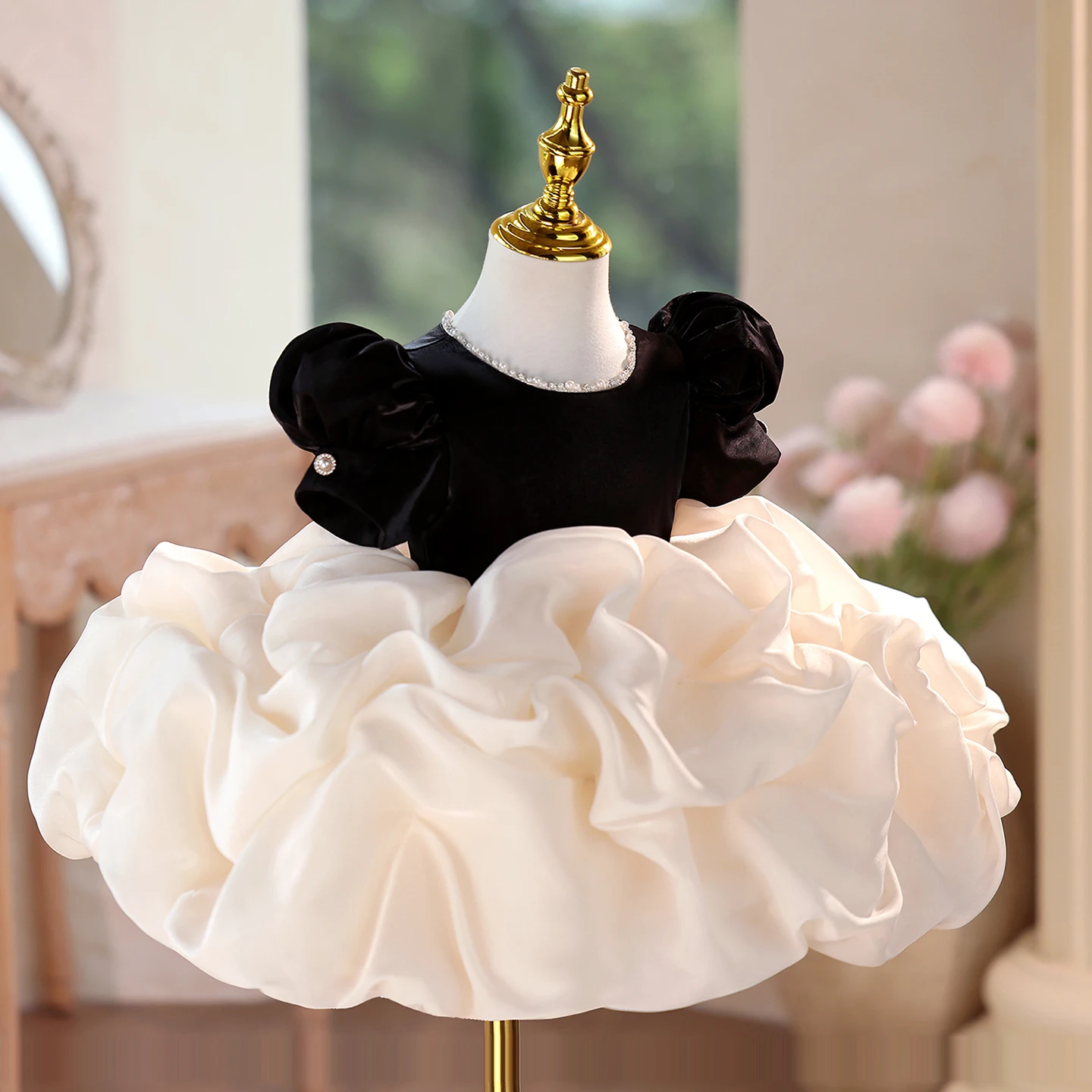 Gorgeous and elegant girl beauty pageant dress for girls dresses high-end Hepburn style childrens birthday party princess skirt
